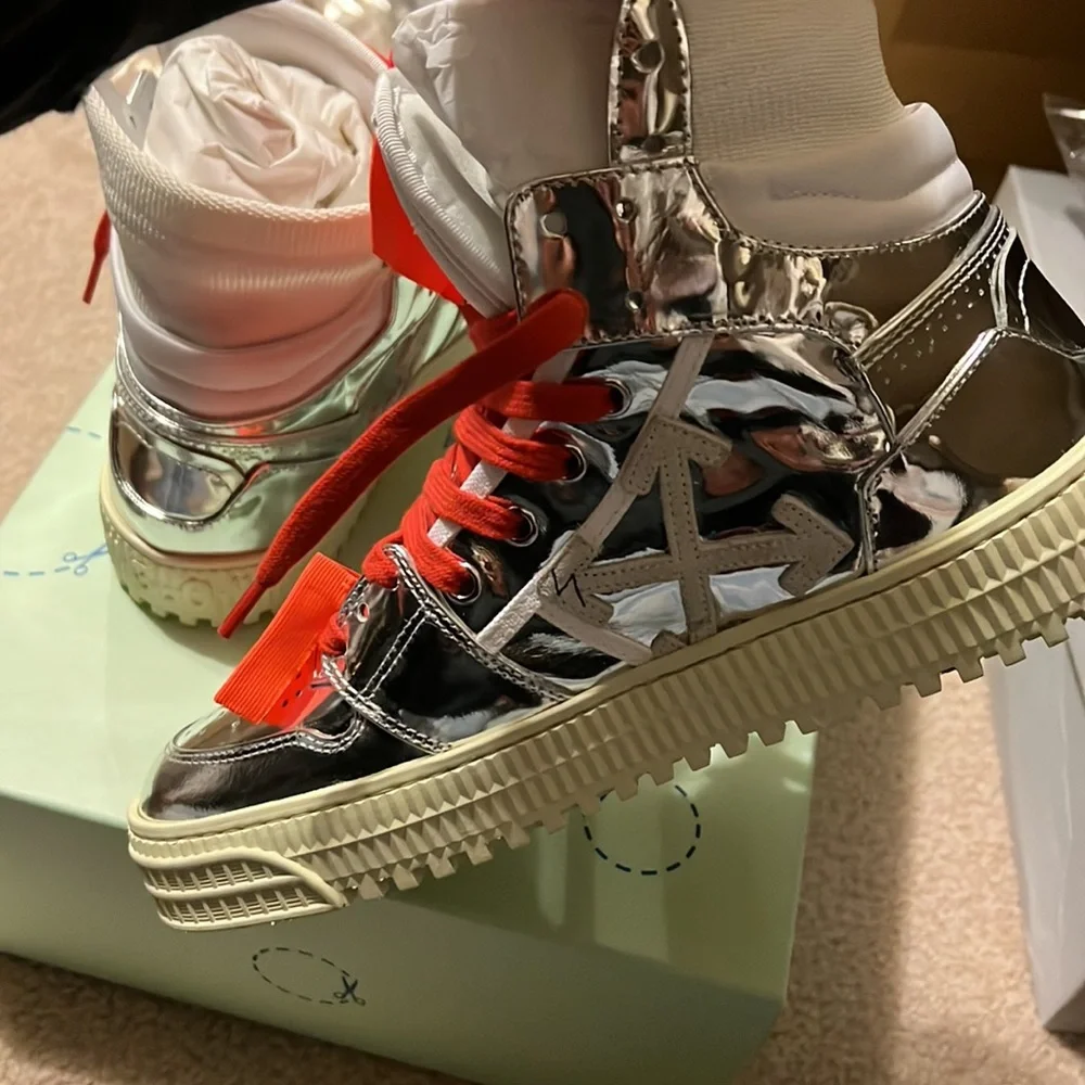NWT OFF-WHITE 3.0 off court full mirror Womens high top sneaker - Picture 8 of 8